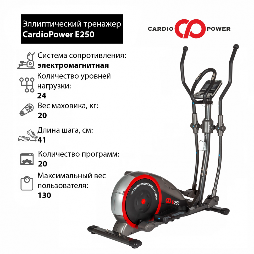 Эллиптический тренажер CardioPower E250 купить за 34 900 руб. в  Екатеринбурге