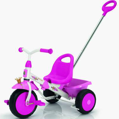 Детский трехколесный велосипед Happytrike Prinzessin 8847-100 Для детей от 2 лет.
Делящаяся пополам ручка для толкания с возможностью регулировки высоты для подгонки под рост родителя.
Переднее колесо с возможностью отключения вращения педалей для безопасности ног ребёнка при толкании.
Размер велосипеда: 63-75 см х 55 см х 51 см.

