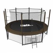 Батут Unix Line 12 ft inside (3,66 м) Black&Brown с сеткой и лестницей